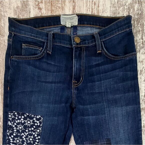 Women's Current Elliot The Fling Boyfriend Jeans Patchwork Like New Size 25 - Picture 3 of 12